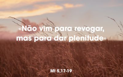 Não vim para revogar, mas para dar plenitude.  Mt 5,17-19